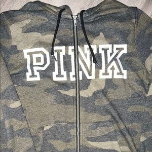 PINK Camo Zip Up Hoodie